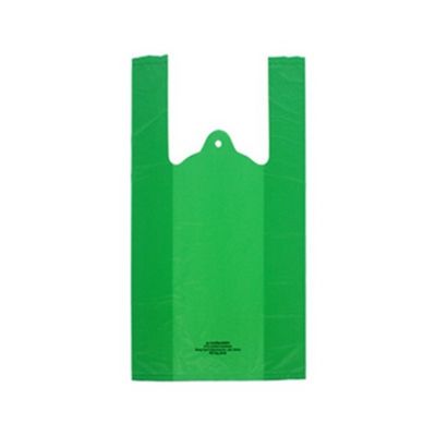 Bio sacs jetables basés de déchets d'animal familier, sachets en plastique verts de T-shirt LF-PET-004