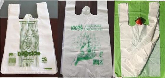 Sacs à provisions biodégradables de supermarché de sacs de fécule de maïs d'OEM