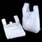 Sachets en plastique biodégradables du blanc 100, sacs à provisions compostables de forme de T-shirt