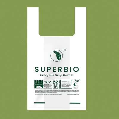 Plastique compostable compostable Carry Bags de PLA des sacs à provisions PBAT de 100%