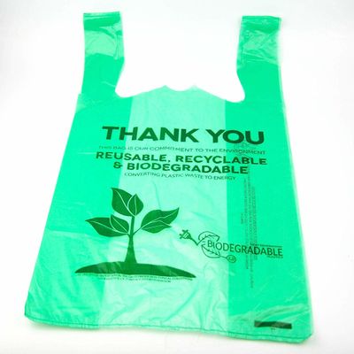 Le bio légume compostable basé de 40% met en sac la couleur verte matérielle de fécule de maïs