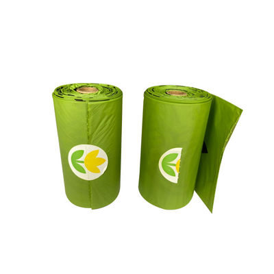 les sacs biodégradables verts de poubelle imperméabilisent les sacs de déchets compostables 15mic